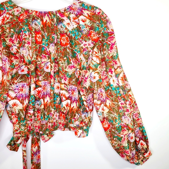 Free People Party Playlist surplice VNeck floral print blouse - Picture 8 of 12